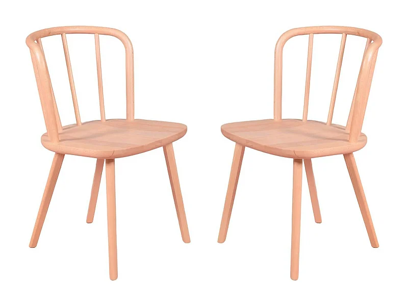 Set van 2 rustieke stoelen voor de eetkamer - Organic - Natuurlijke beuk