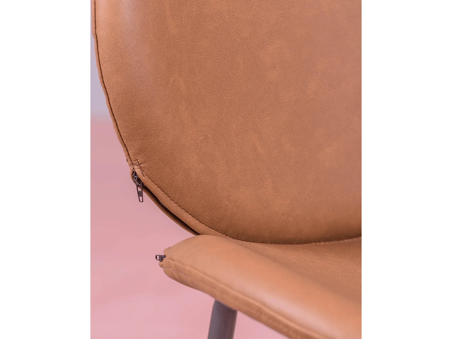 Kavel van 4 vintage stoelen bekleed met kunstleer - Slice - Bruin