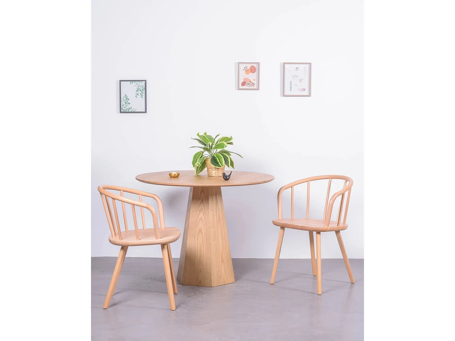 Lot de 2 chaises rustiques avec accoudoirs pour la salle à manger - Organic - Hêtre naturel