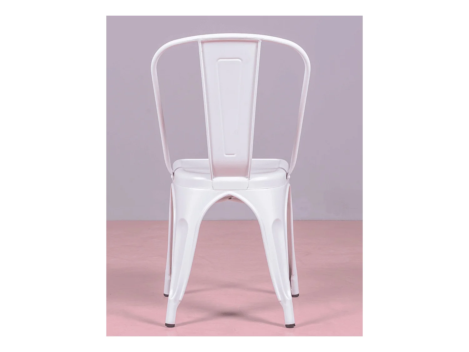 Pack de 4 sillas metálicas apilables - Bistro - Blanco