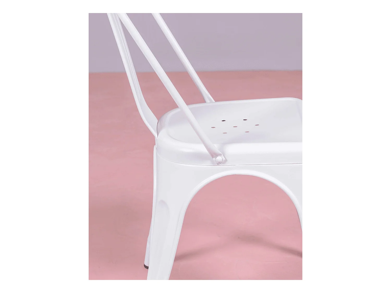 Pack de 4 sillas metálicas apilables - Bistro - Blanco