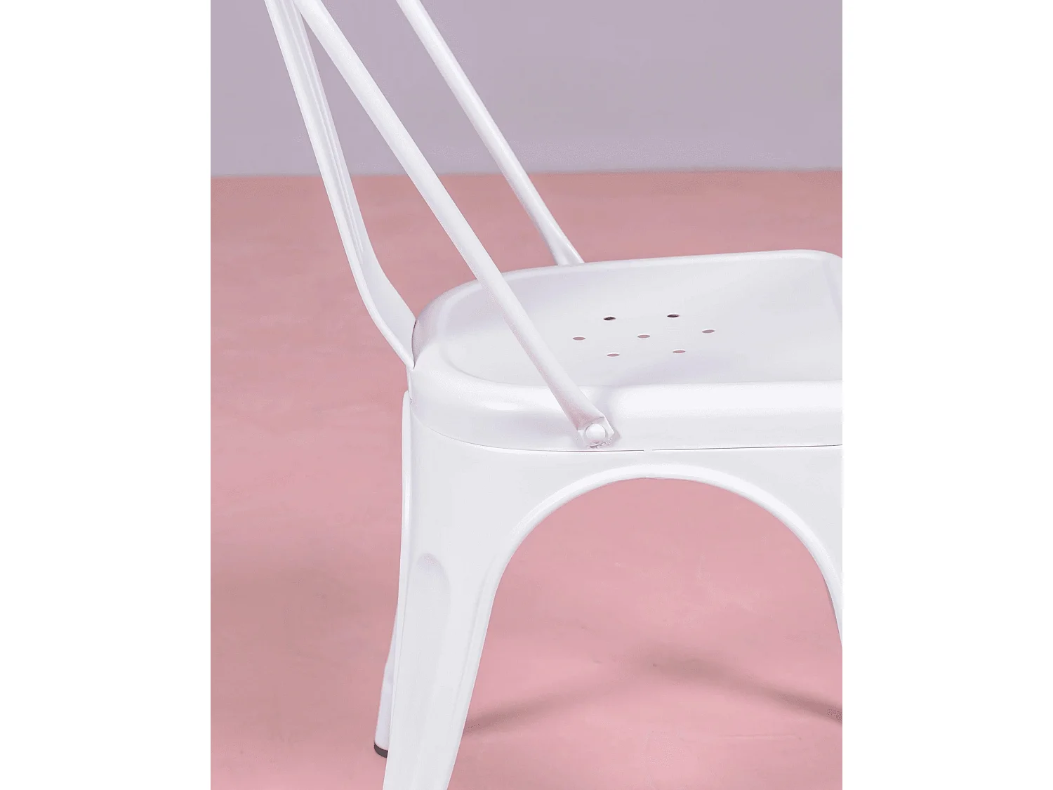 Set van 4 stapelbare metalen stoelen - Bistro - Wit