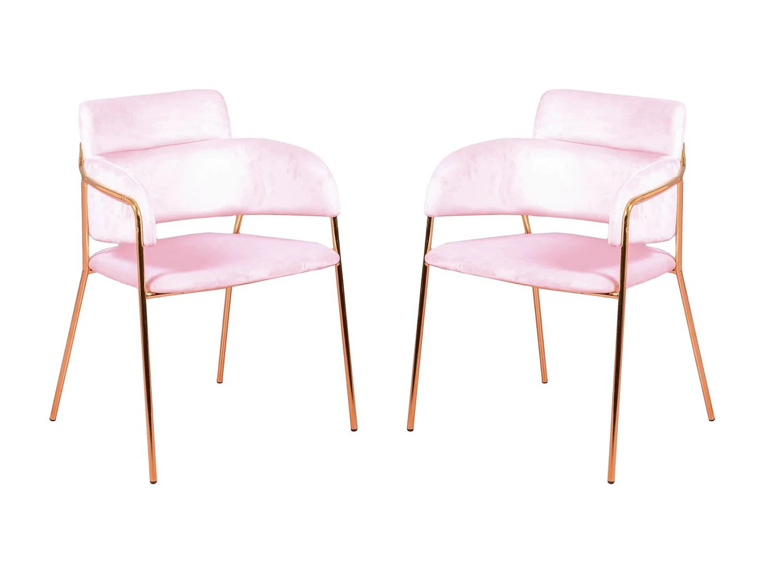 Lot de 2 chaises design recouvertes de velours - Cruiser - Rose