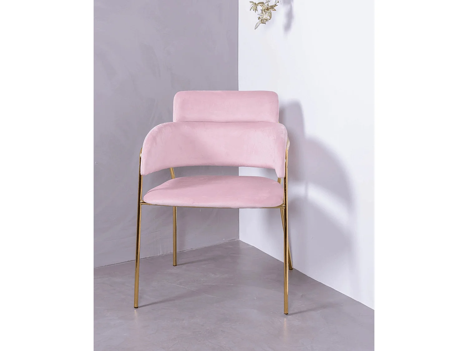 Lot de 2 chaises design recouvertes de velours - Cruiser - Rose