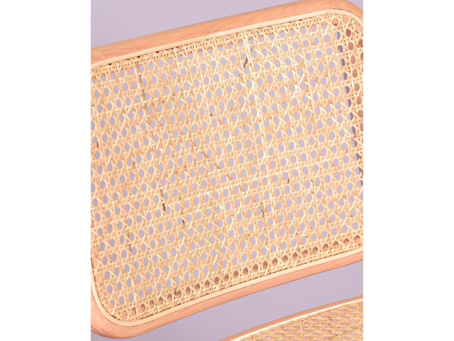 Chaise rétro en rotin naturel et acier chromé - Cesca - Hêtre naturel