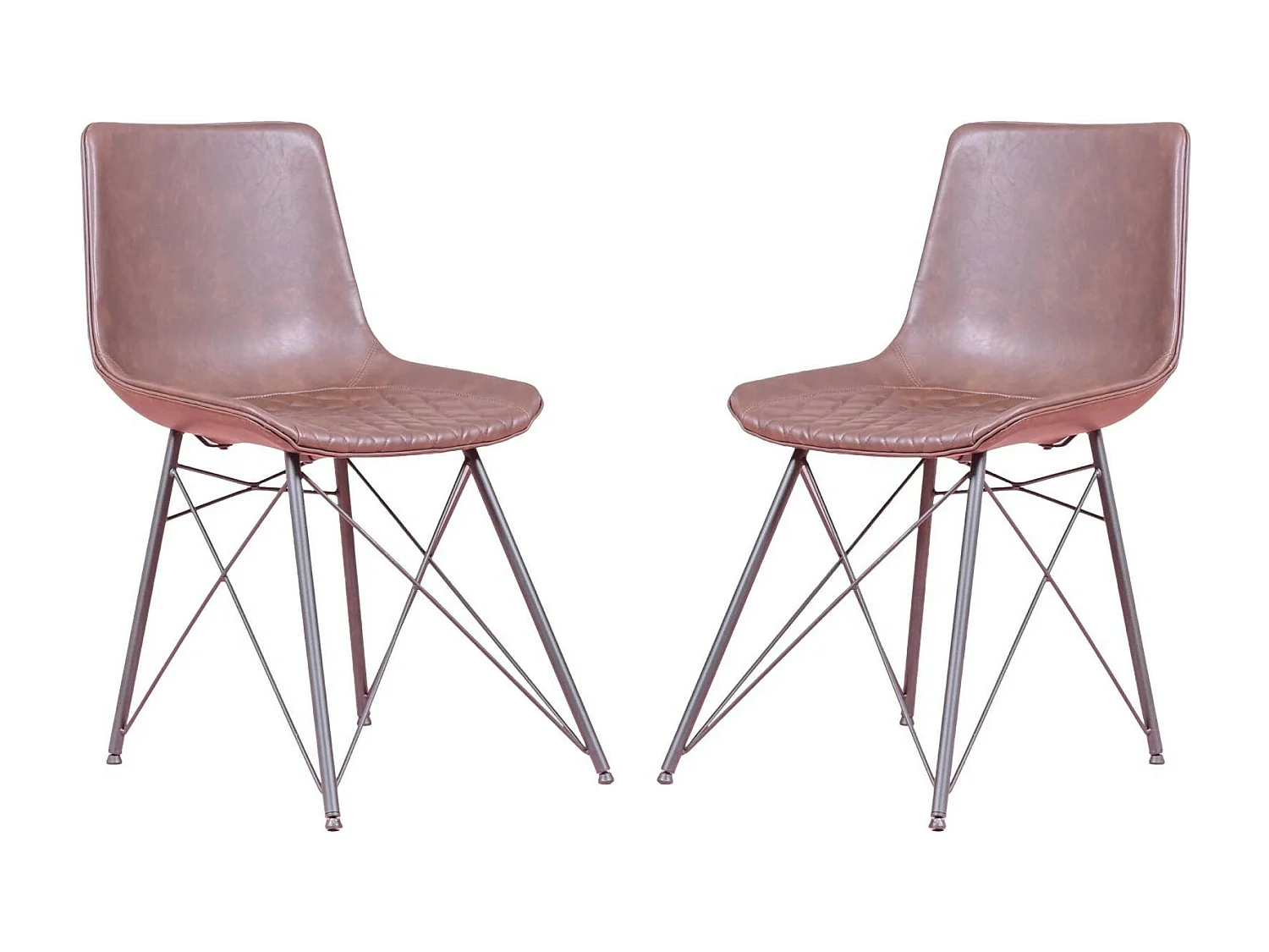 Lot de 2 chaises vintage - Jules - Brun