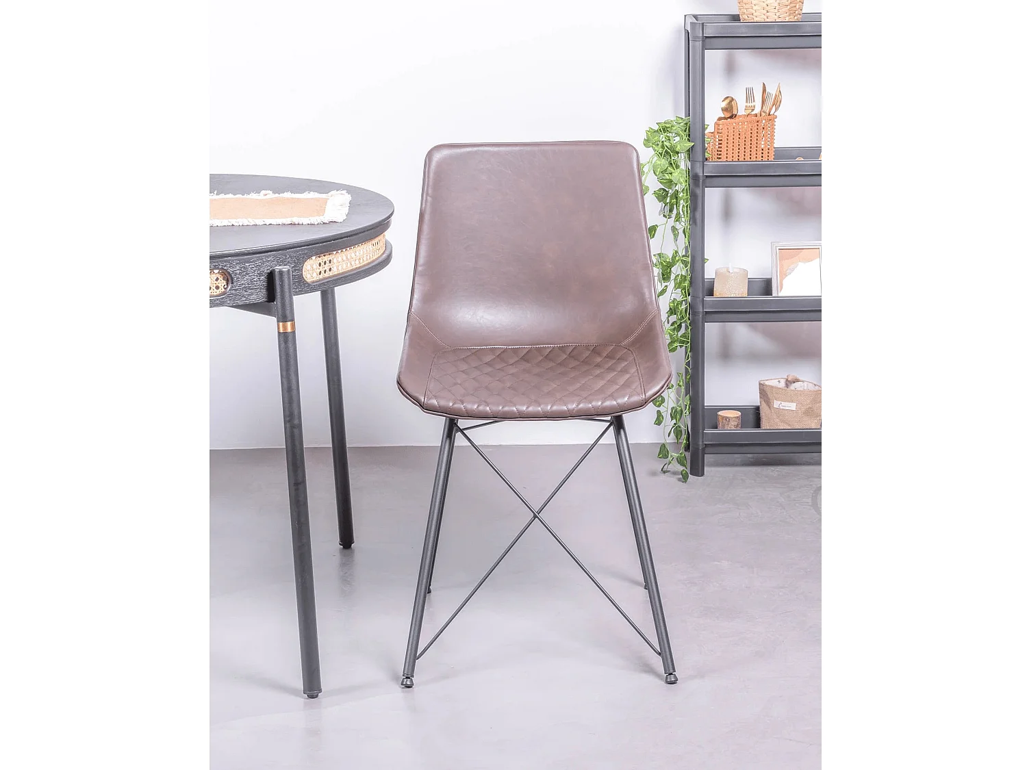 Set van 2 vintage stoelen - Jules - Bruin