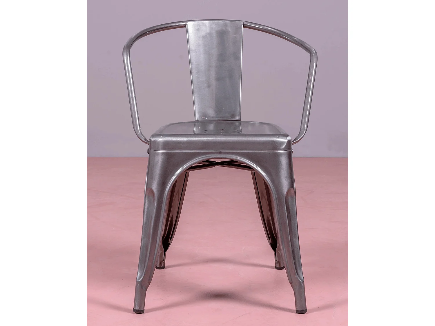 Packung mit 4 Metallstühlen mit Armlehnen - Bistro - Metall