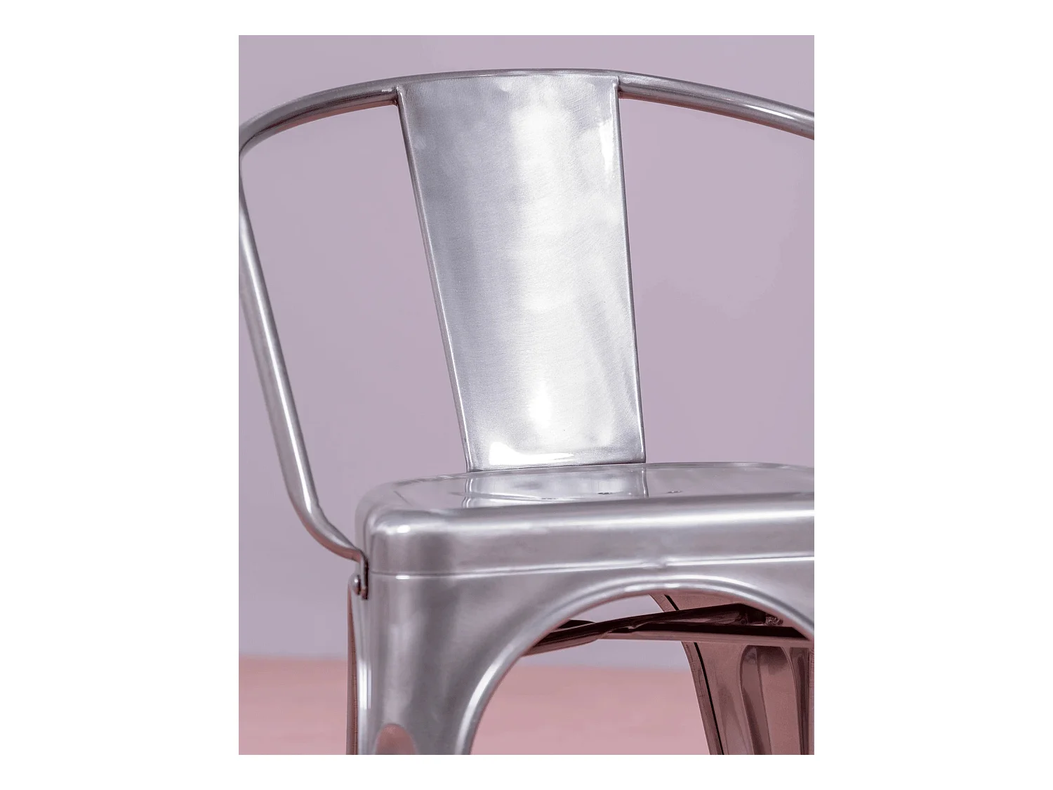 Packung mit 4 Metallstühlen mit Armlehnen - Bistro - Metall