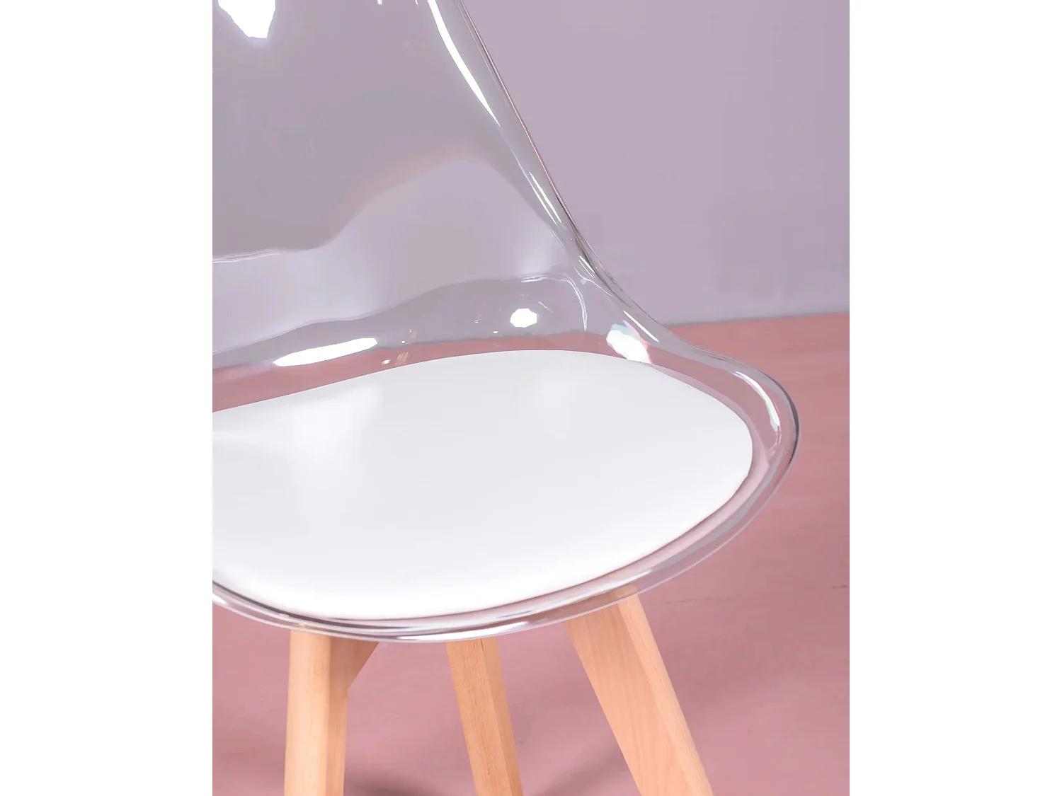 Pack de 4 cadeiras escandinavas com assento transparente - Verona - Transparente