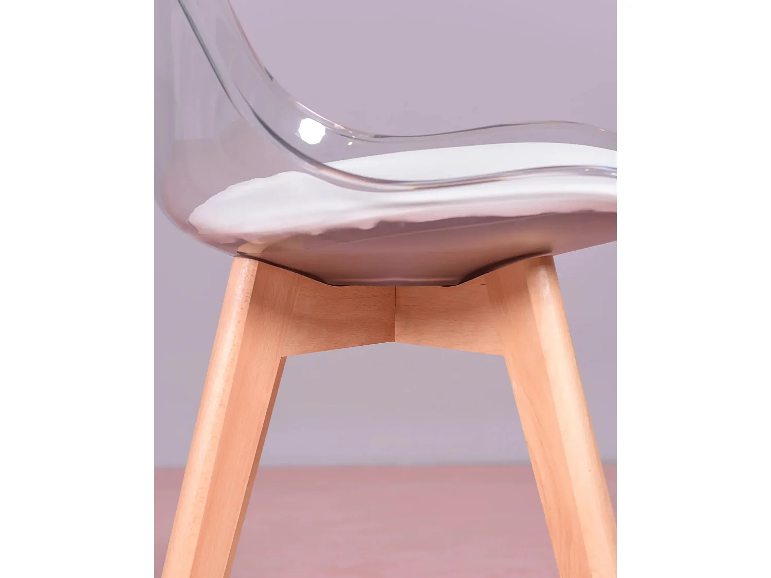 Pack de 4 cadeiras escandinavas com assento transparente - Verona - Transparente