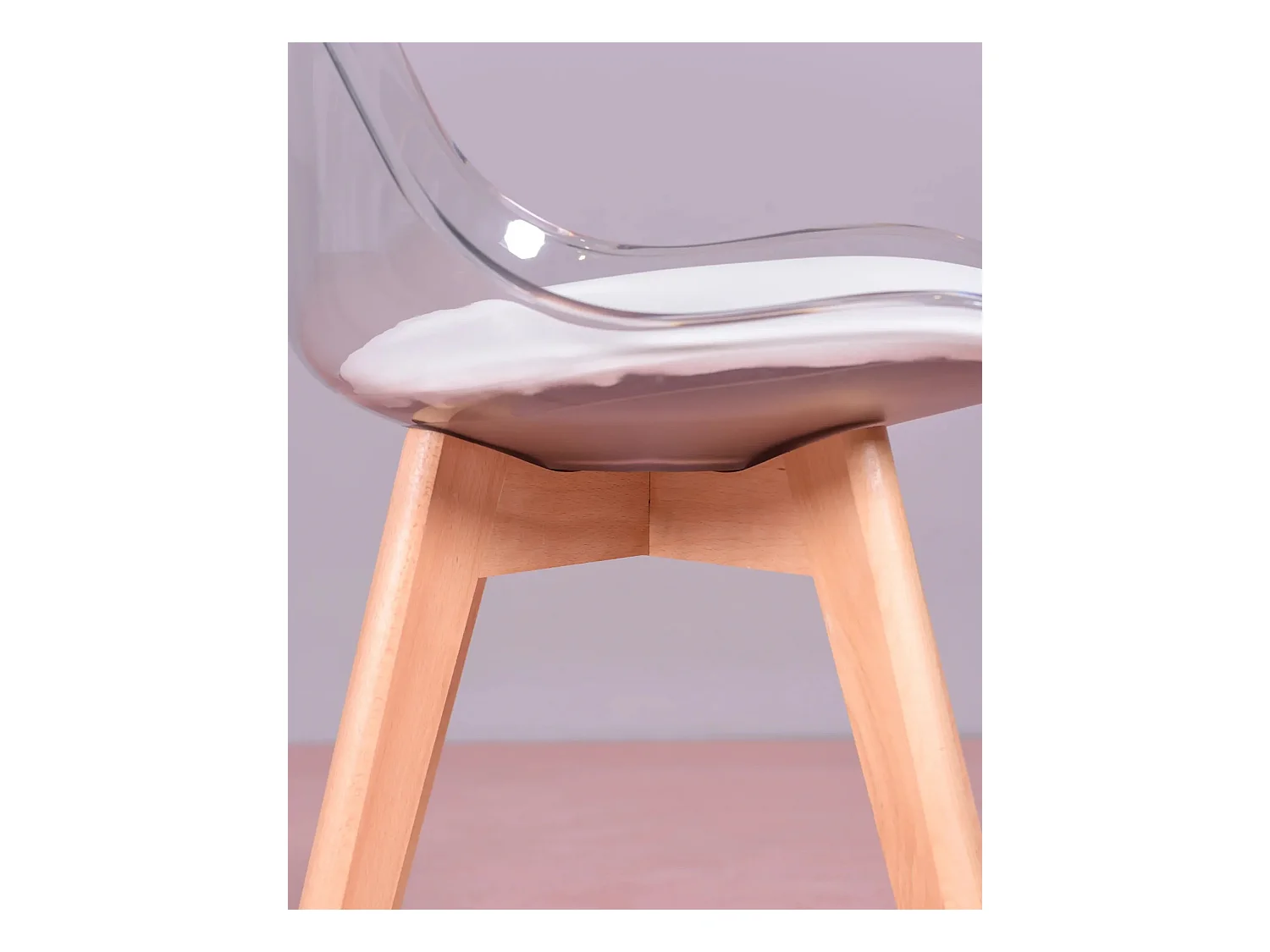 Set van 4 Scandinavische stoelen met transparante zitting - Verona - Transparant