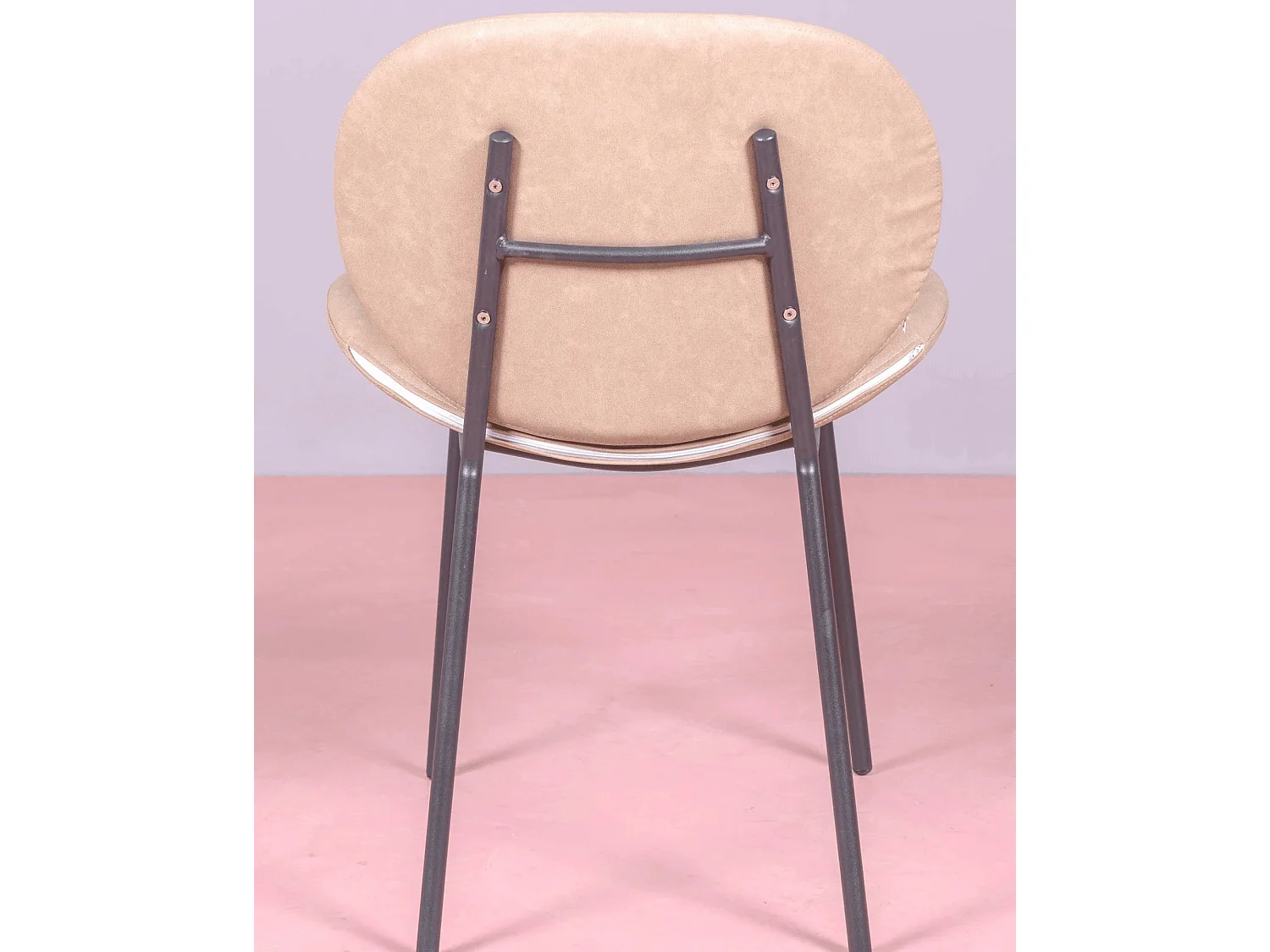 Kavel van 4 vintage stoelen bekleed met kunstleer - Slice - Beige