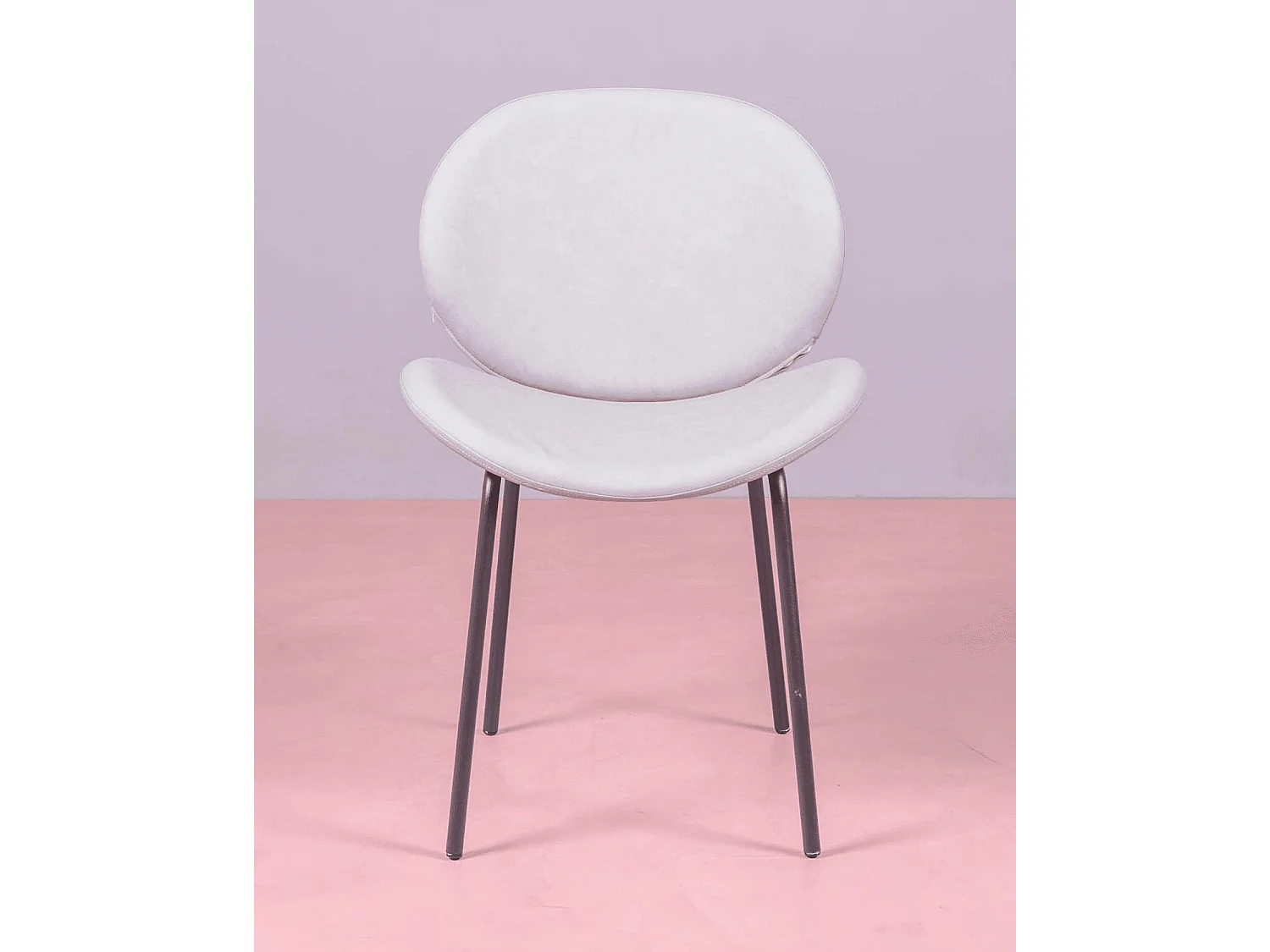 Kavel van 4 vintage stoelen bekleed met kunstleer - Slice - Grijs