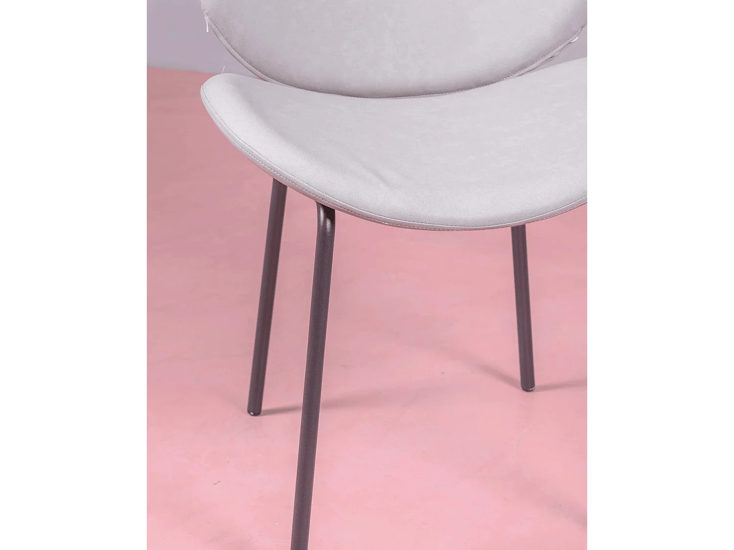 Kavel van 4 vintage stoelen bekleed met kunstleer - Slice - Grijs