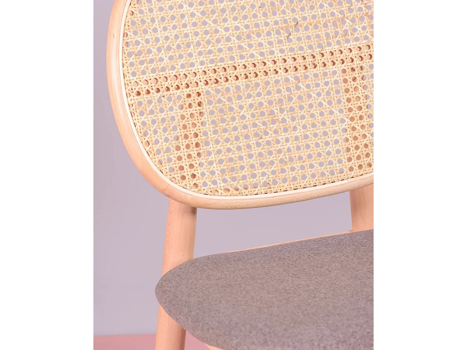 Sedia in legno di faggio e rattan naturale con cuscino in cotone - Marsh - Faggio naturale