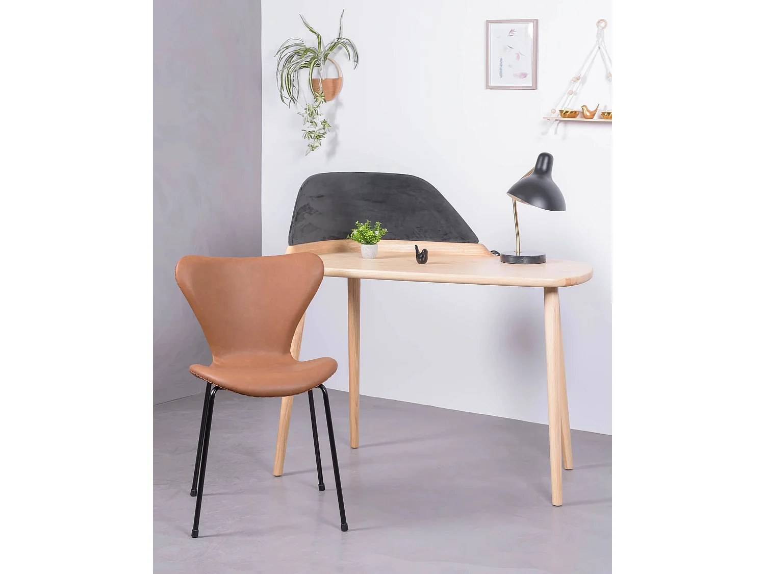 Set di 4 sedie vintage rivestite in similpelle - Seven - Marrone