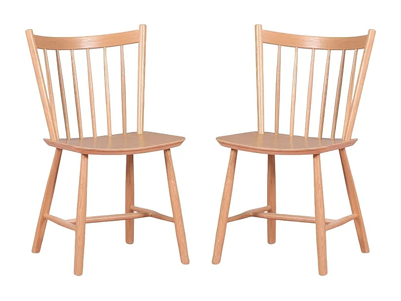Lote de 2 cadeiras rústicas em madeira de carvalho - Union - Carvalho