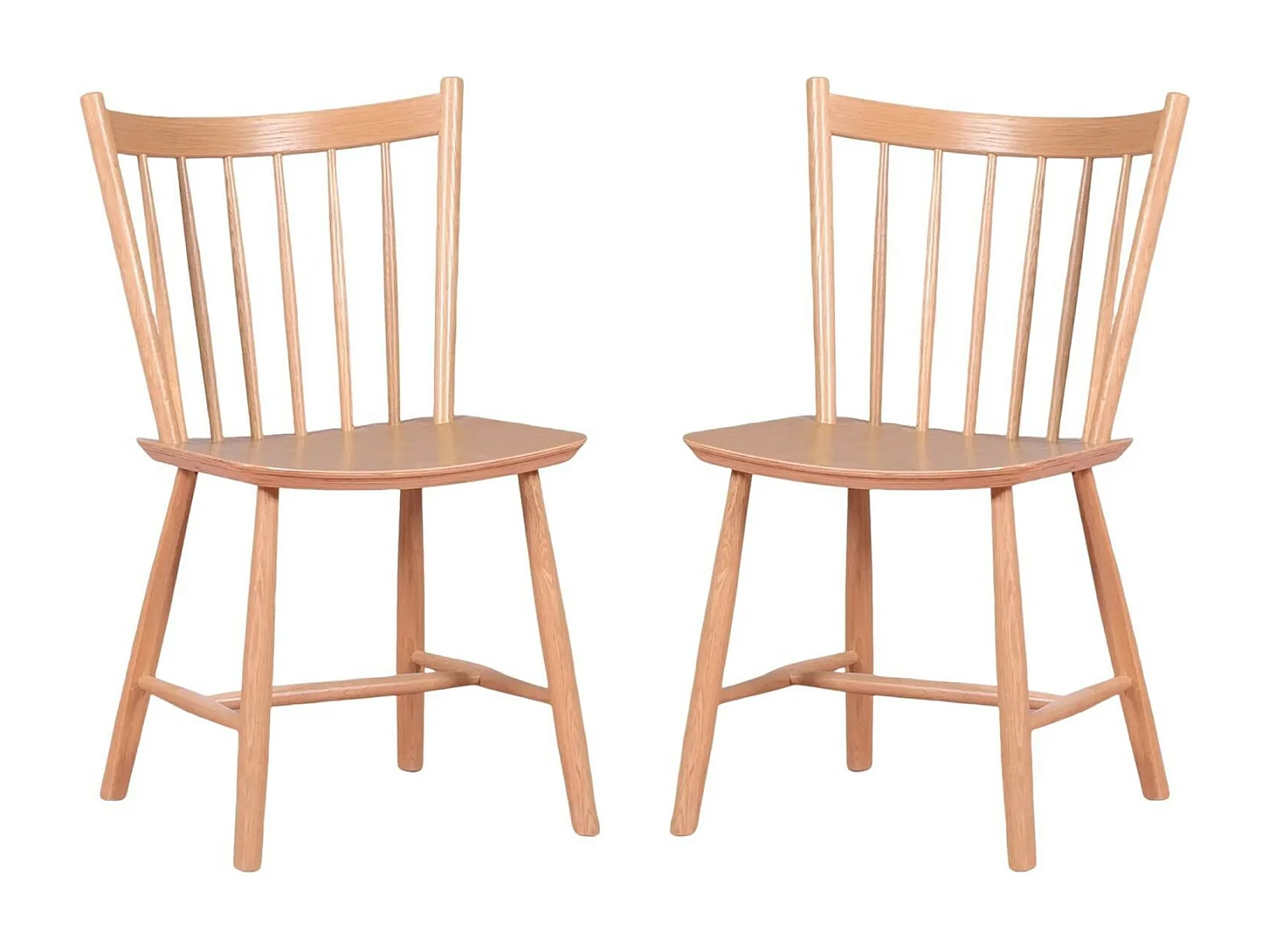 Lot de 2 chaises rustiques en chêne - Union - Chêne