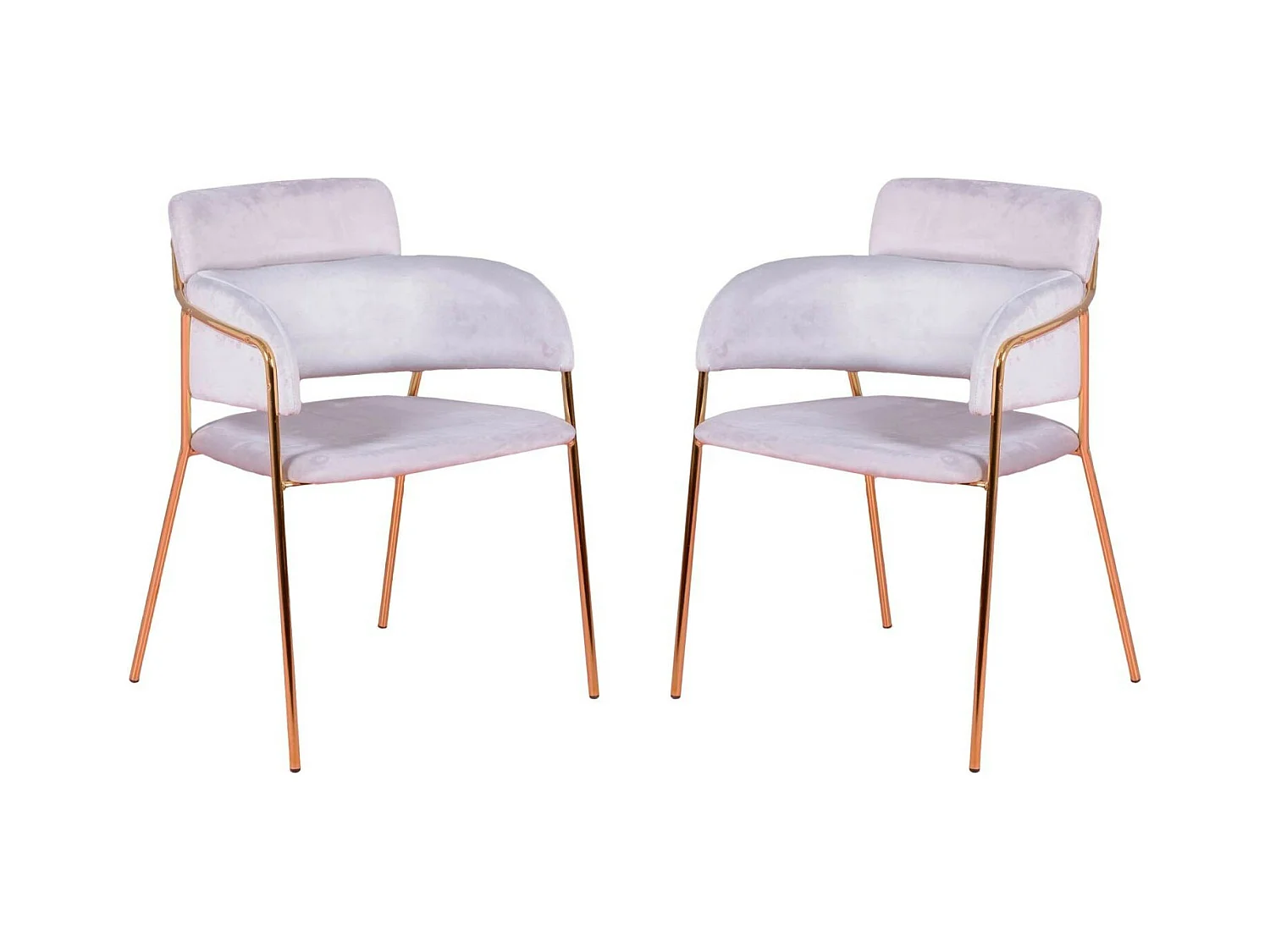 Lot de 2 chaises design recouvertes de velours - Cruiser - Gris