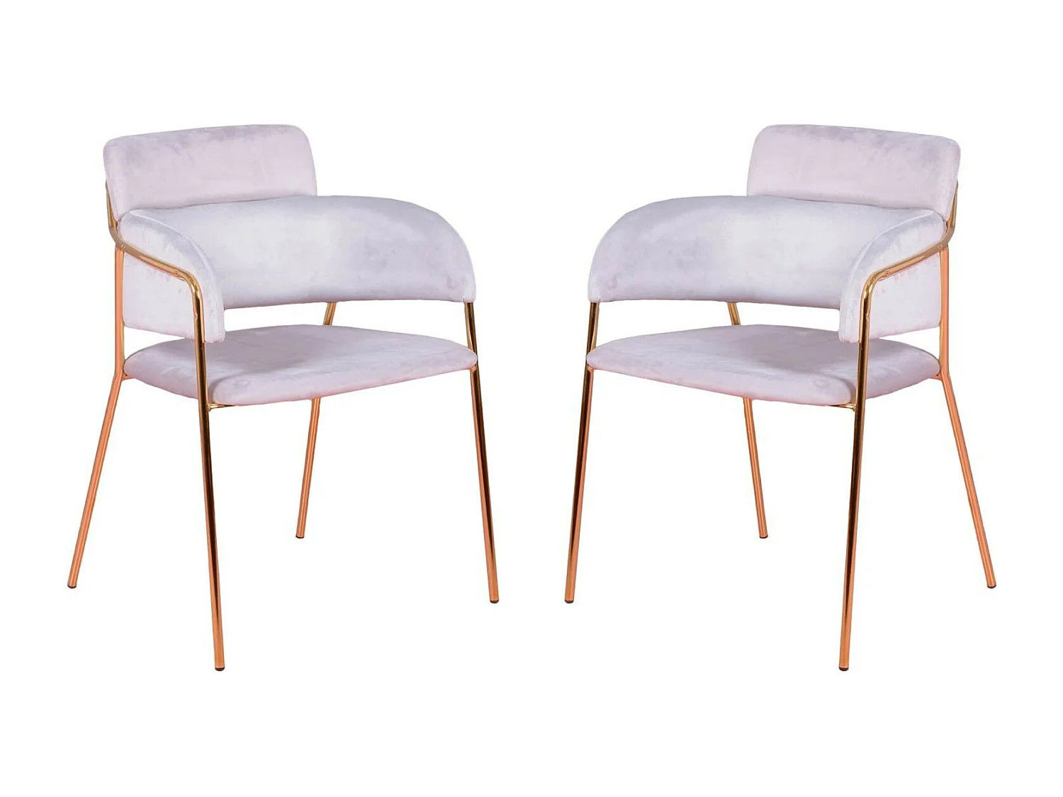 Lot de 2 chaises design recouvertes de velours - Cruiser - Gris