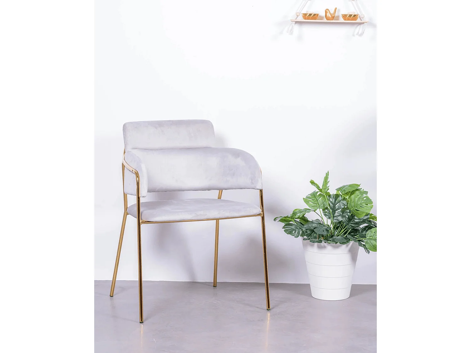 Lot de 2 chaises design recouvertes de velours - Cruiser - Gris