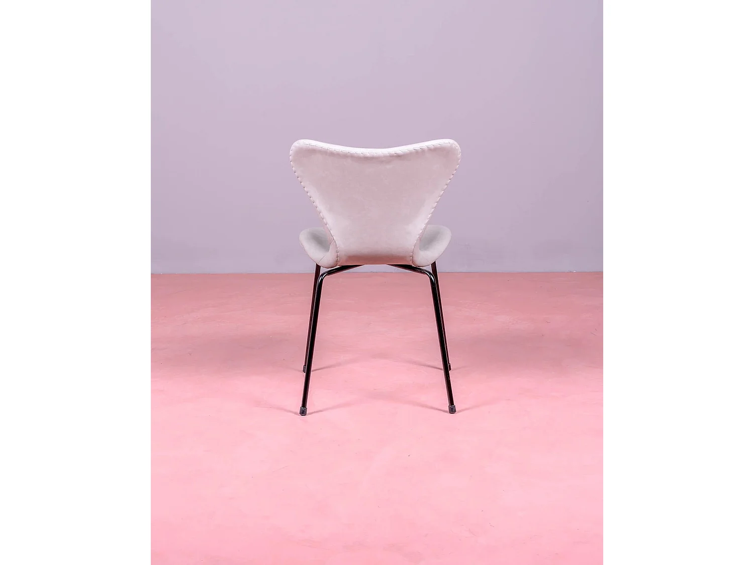 Set aus 4 Vintage-Stühlen mit Kunstlederbezug - Seven - Grau