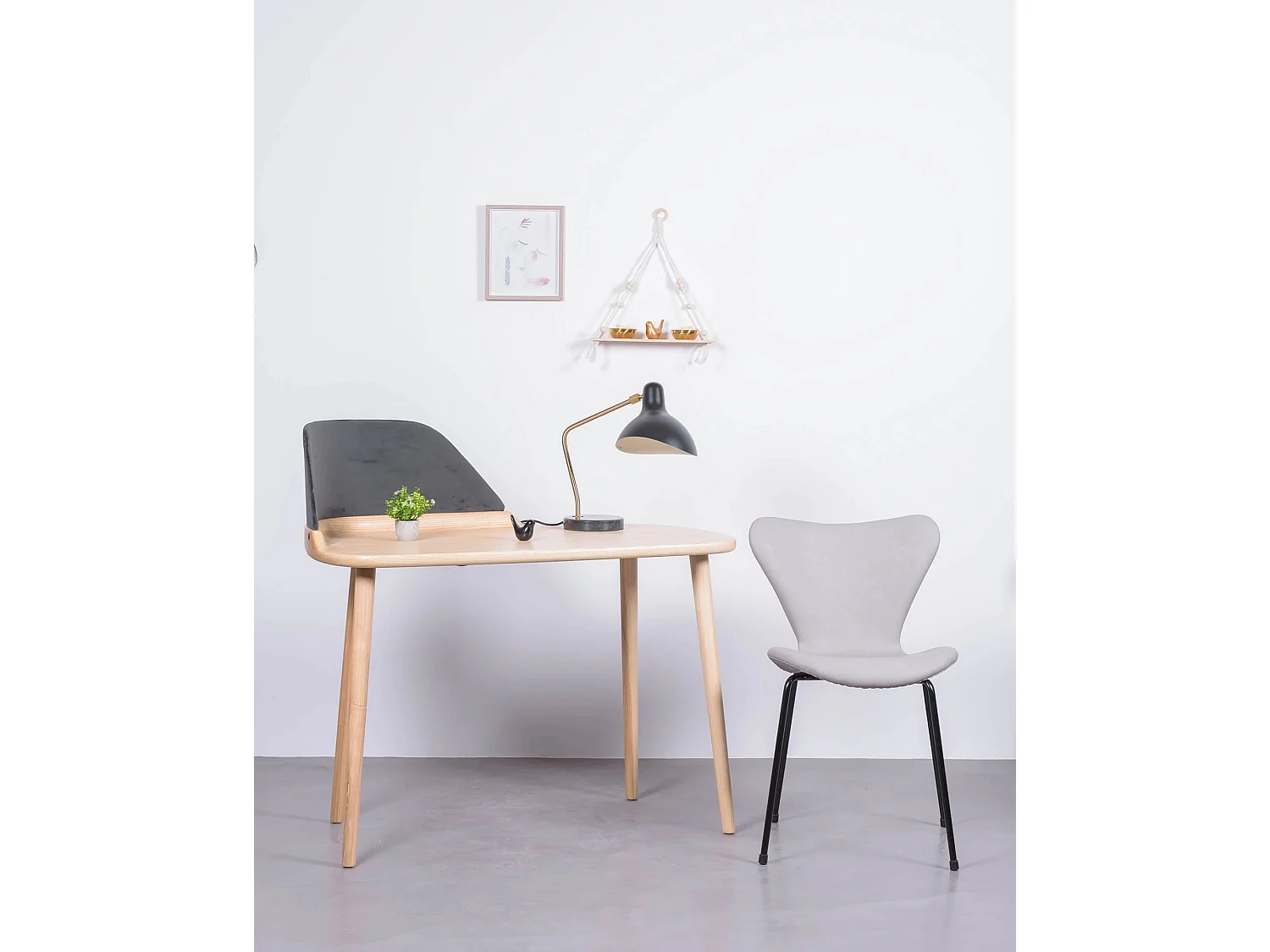 Set aus 4 Vintage-Stühlen mit Kunstlederbezug - Seven - Grau