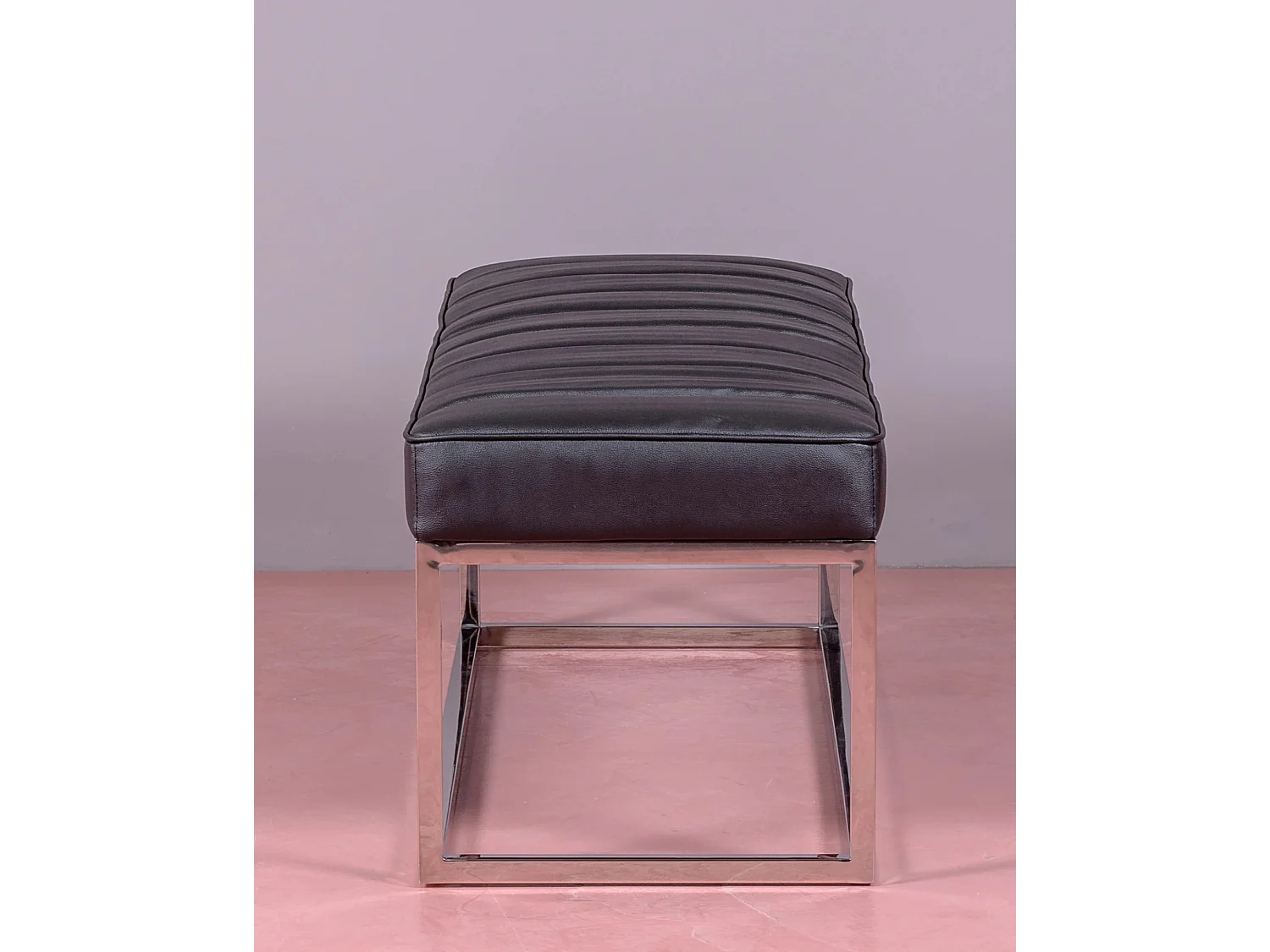 Design bank bekleed met kunstleer met chroomstaal - Praga - Zwart