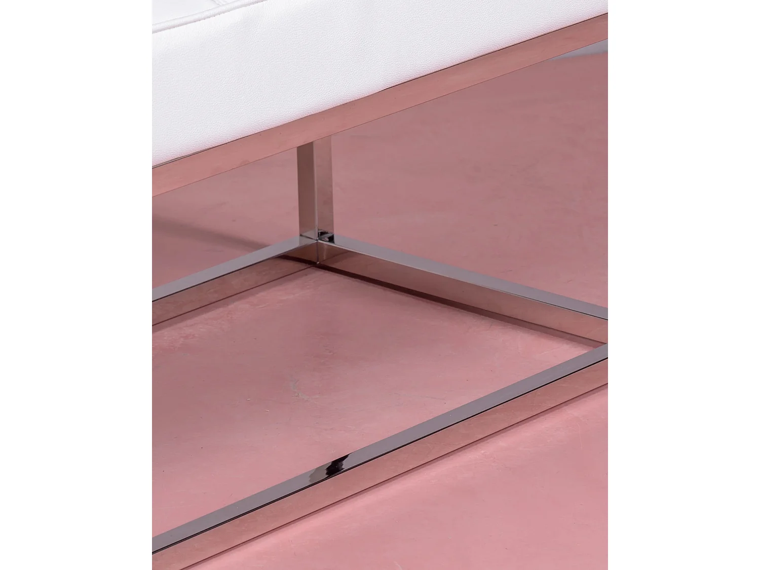 Design bank bekleed met kunstleer met chroomstaal - Praga - Wit