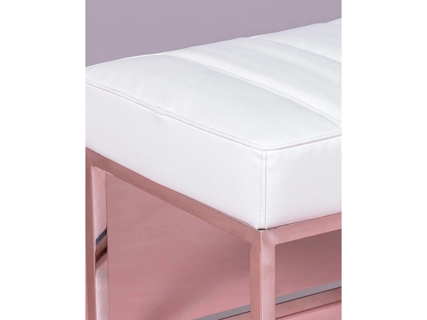 Design bank bekleed met kunstleer met chroomstaal - Praga - Wit