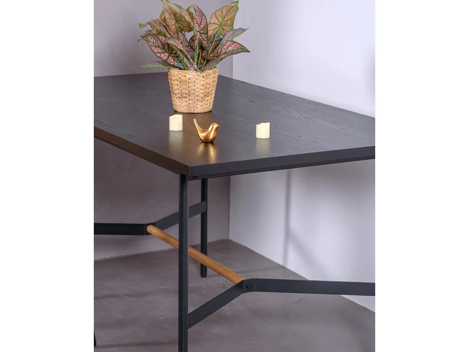 Rechthoekige eettafel in eikenhout (140x80) - Blackstorm - Zwart