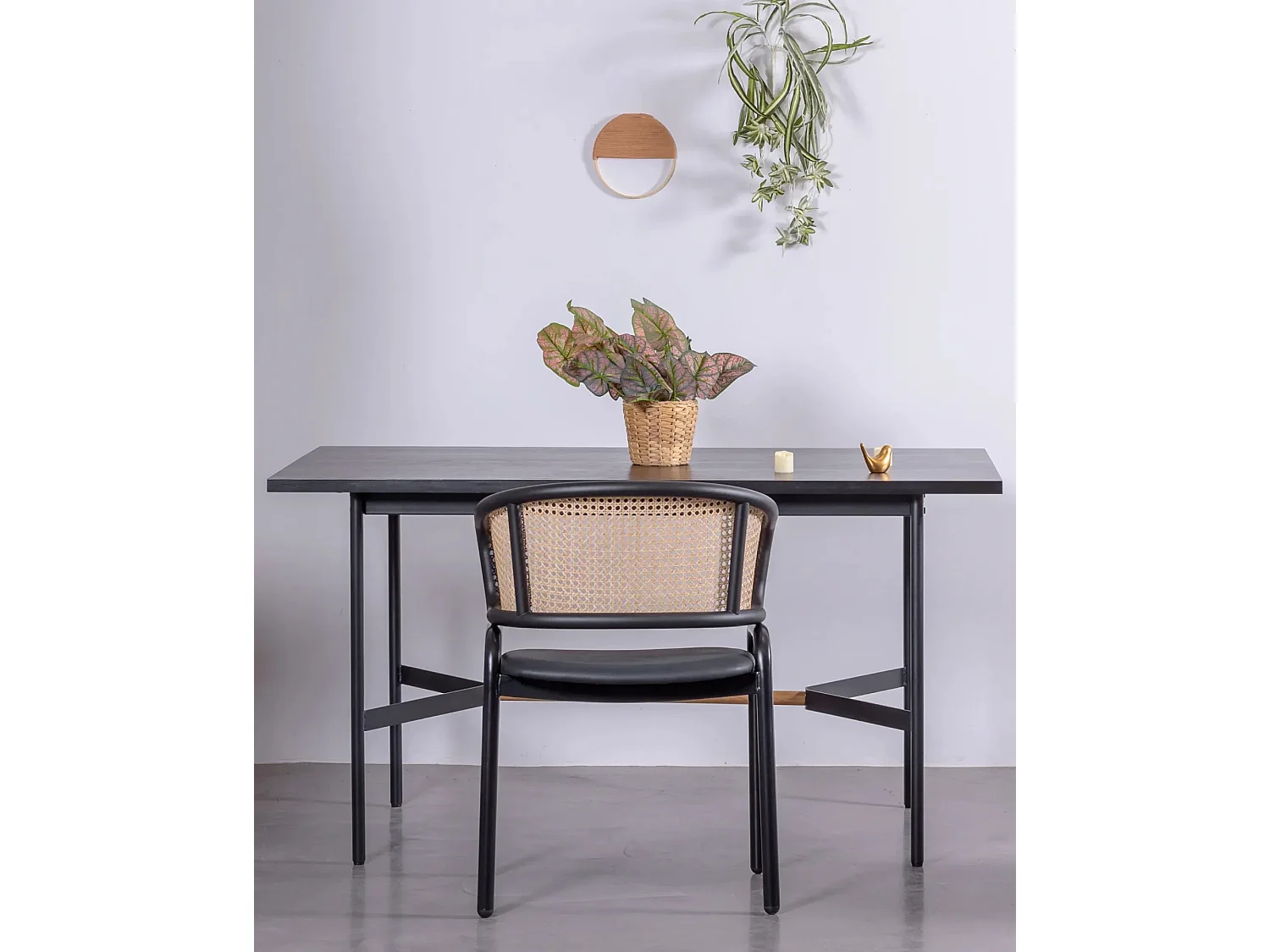 Table à manger rectangulaire en bois de chêne (140x80) - Blackstorm - Noir