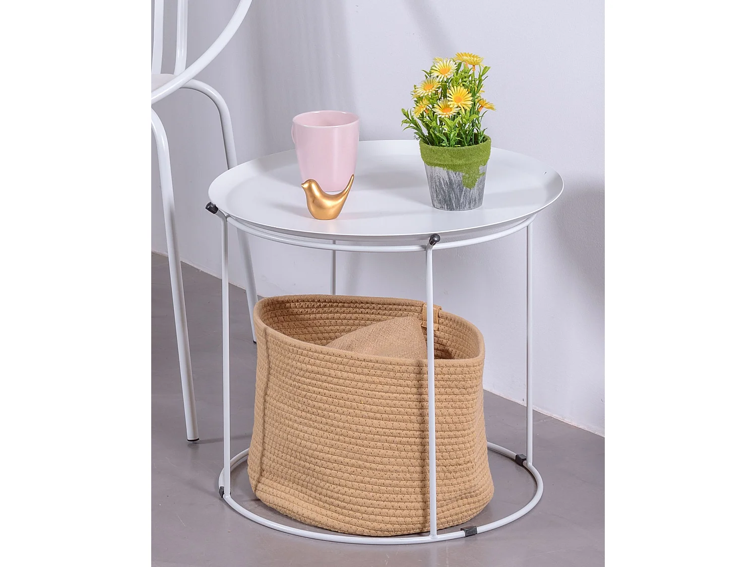 Table en acier adaptée à l'extérieur - Bali - Blanc