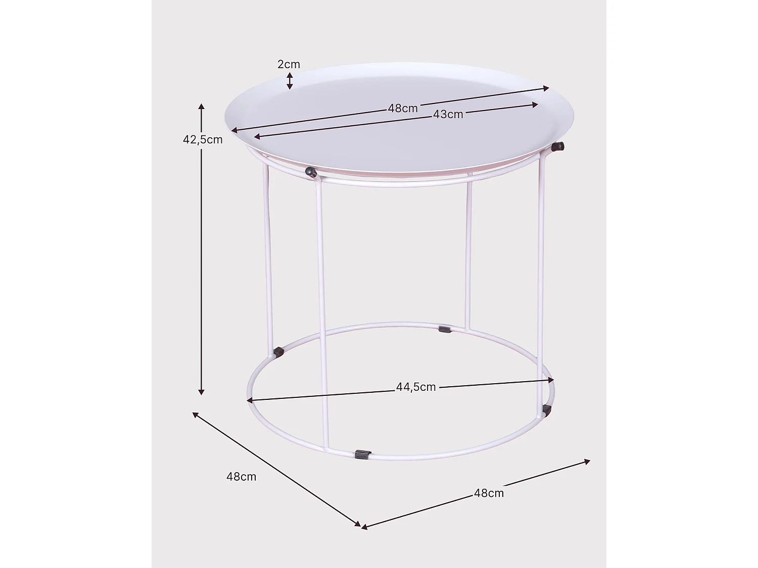 Table en acier adaptée à l'extérieur - Bali - Blanc