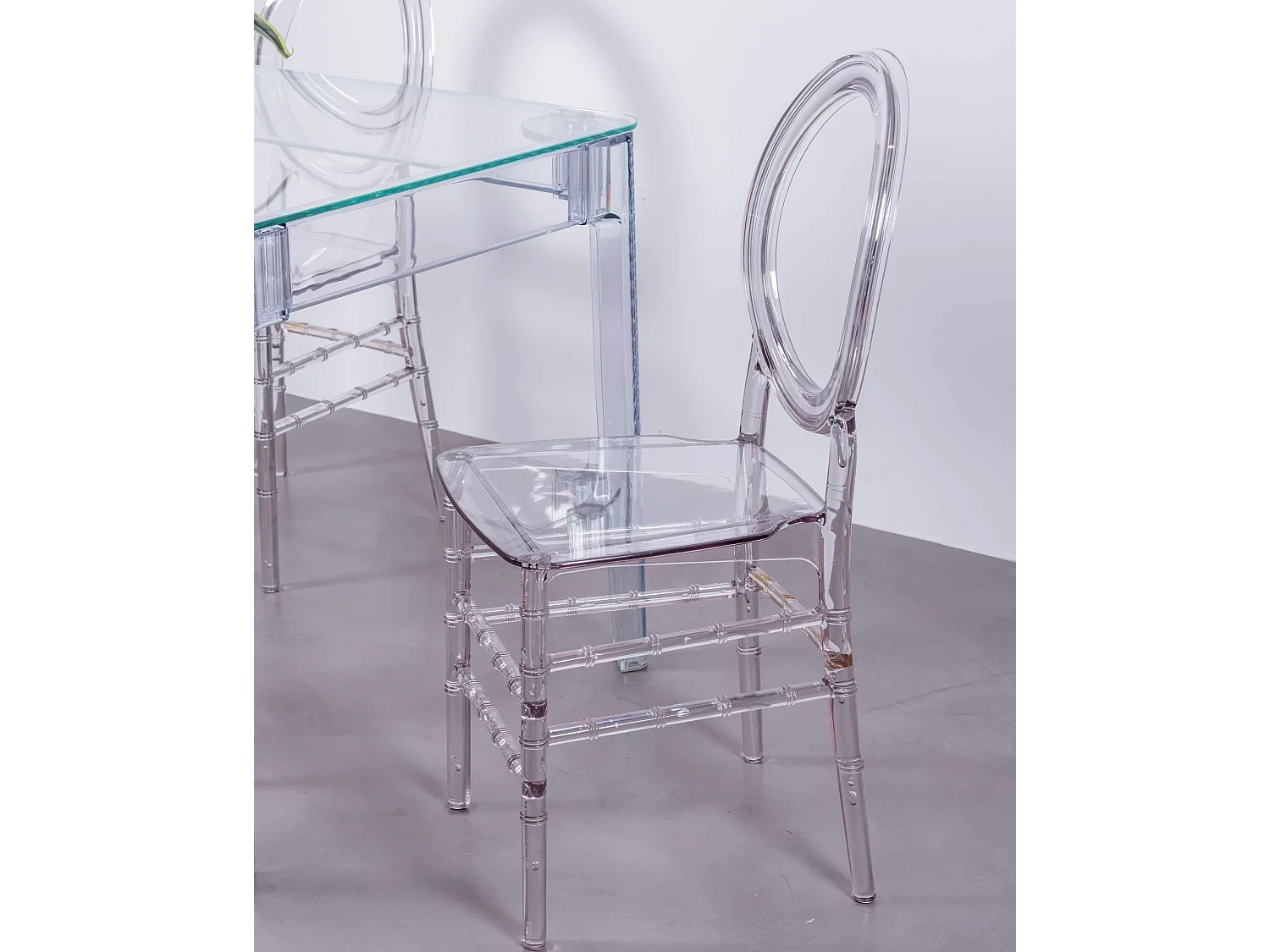 Set van 4 klassieke transparante stoelen - Ghost - Transparant