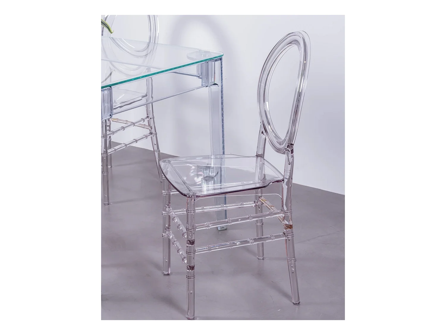 Set van 4 klassieke transparante stoelen - Ghost - Transparant