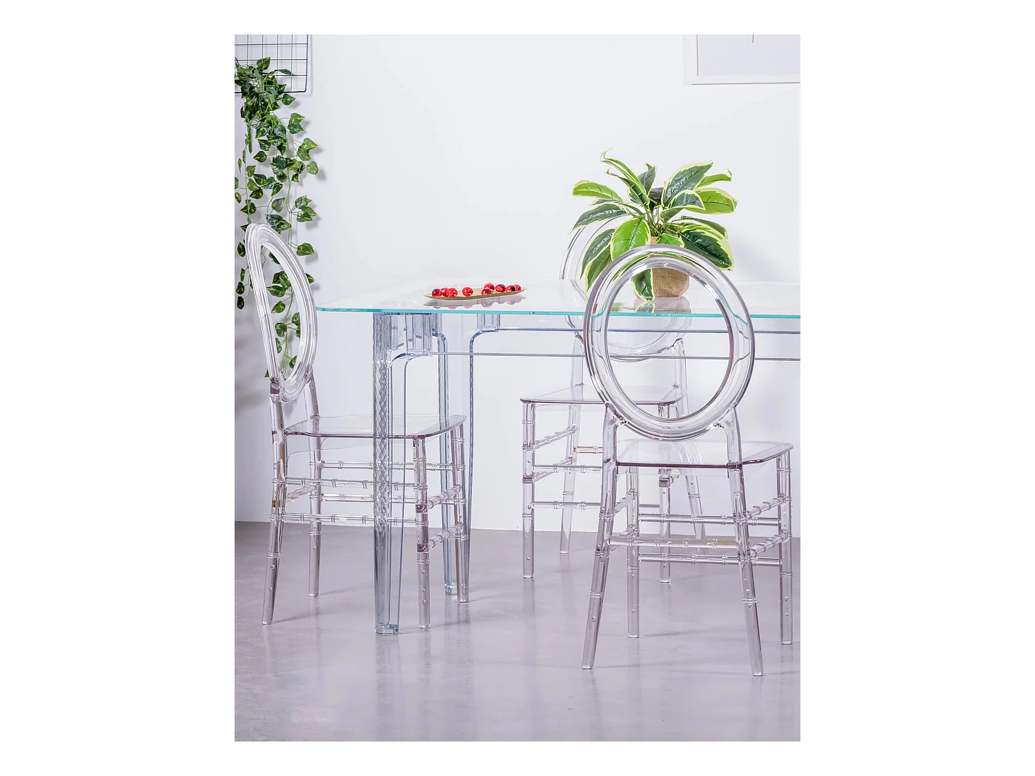 Set van 4 klassieke transparante stoelen - Ghost - Transparant