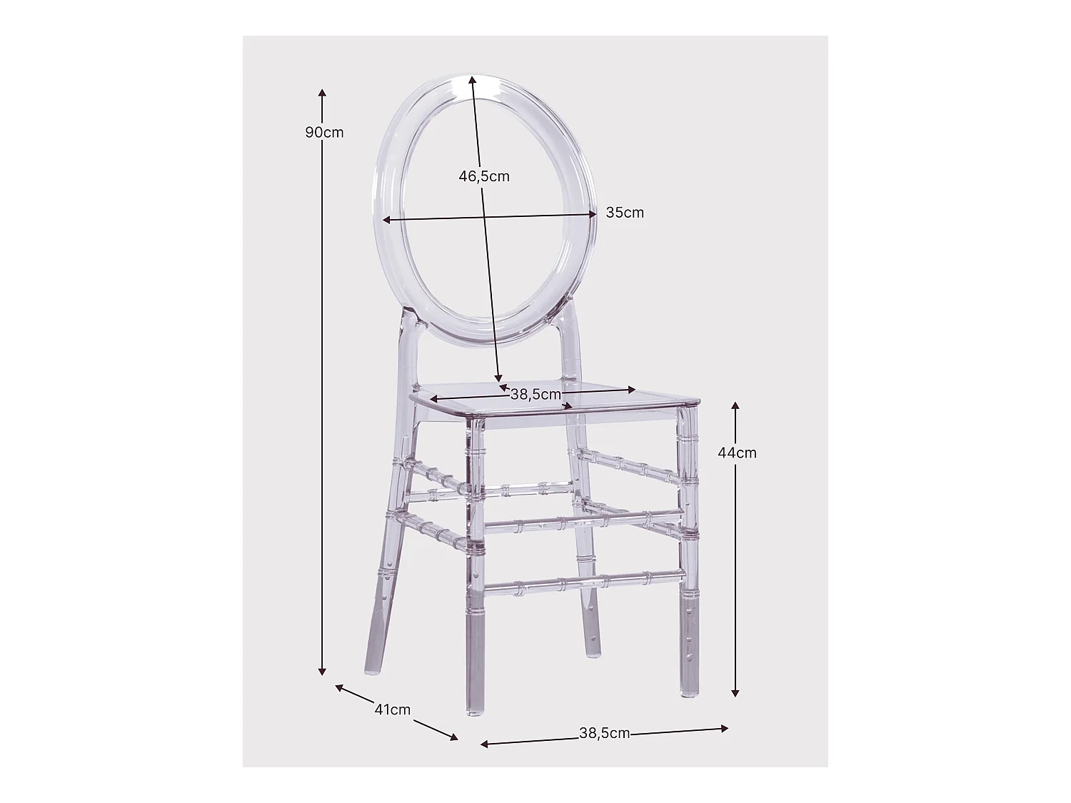Set van 4 klassieke transparante stoelen - Ghost - Transparant