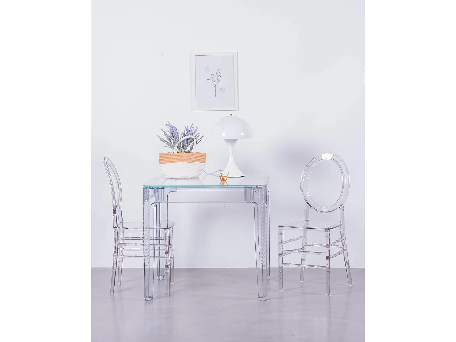 Confezione da 4 sedie classiche trasparenti - Ghost - Trasparente