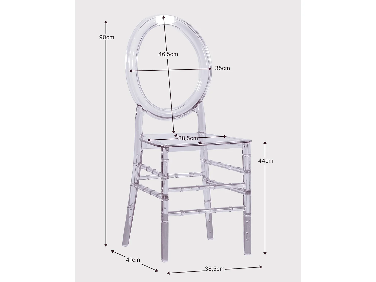 Confezione da 4 sedie classiche trasparenti - Ghost - Trasparente