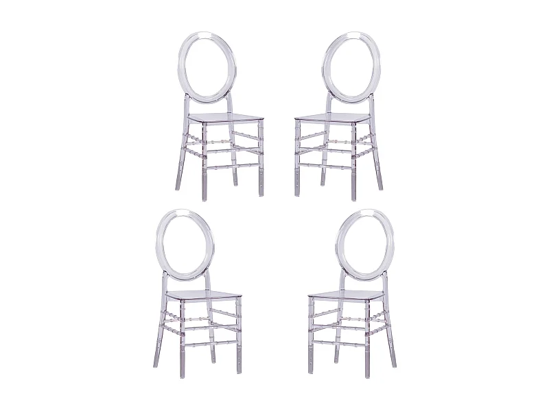 Set van 4 klassieke transparante stoelen - Ghost - Transparant