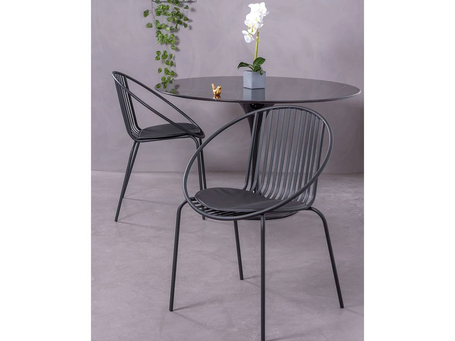 Metalen stoel geschikt voor buiten - Bali - Zwart