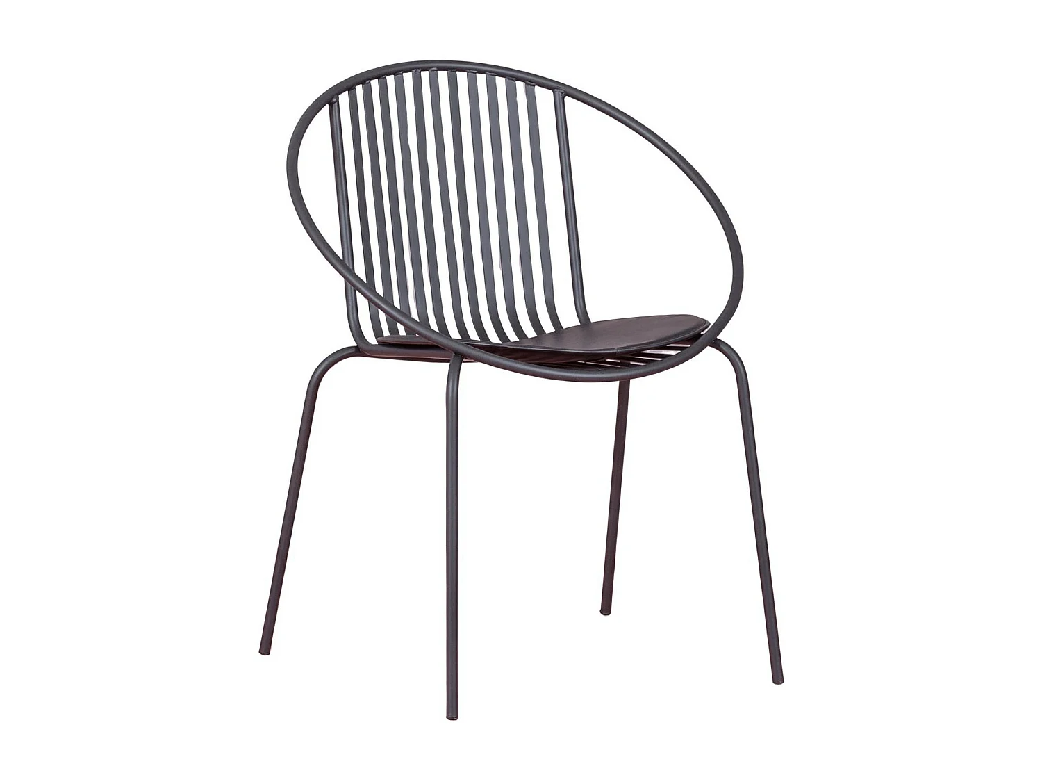 Metalen stoel geschikt voor buiten - Bali - Zwart