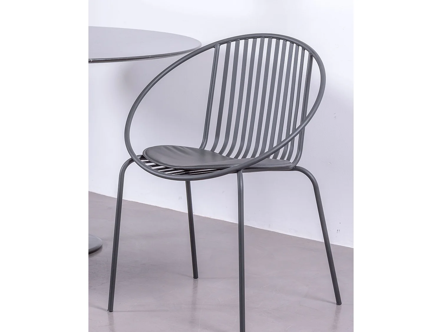 Metalen stoel geschikt voor buiten - Bali - Zwart