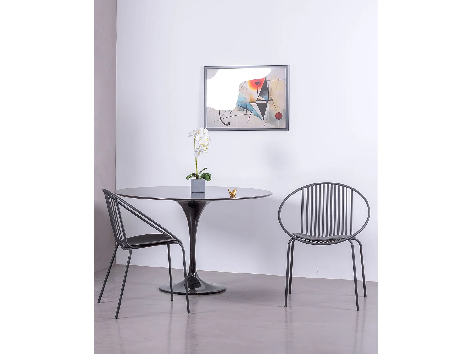 Metalen stoel geschikt voor buiten - Bali - Zwart