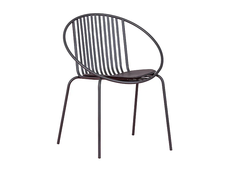 Chaise en métal adaptée à l'extérieur - Bali - Noir