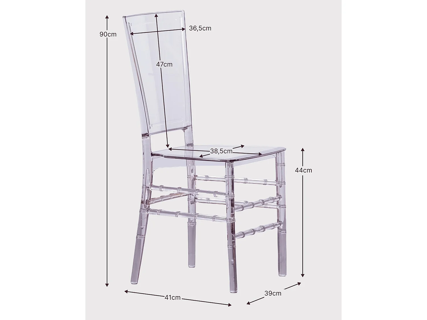 Set van 4 transparante designstoelen - Ghost - Transparant