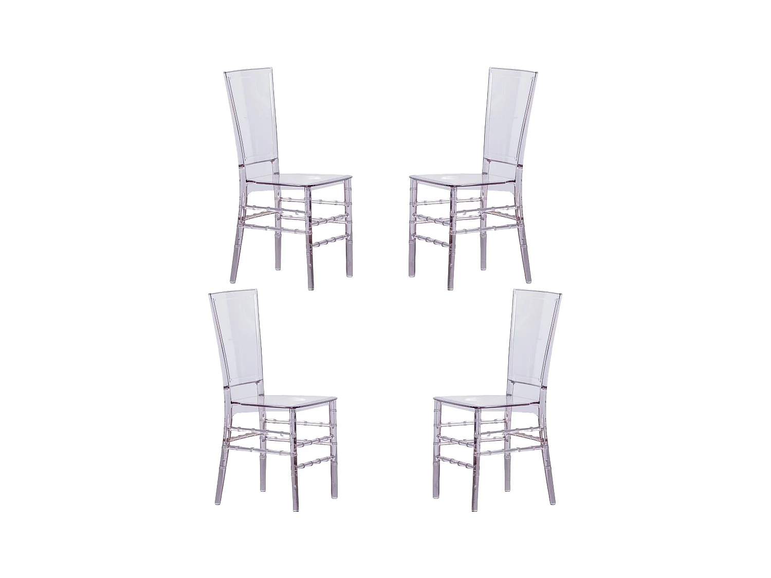 Pack de 4 chaises design transparentes - Ghost - Transparent