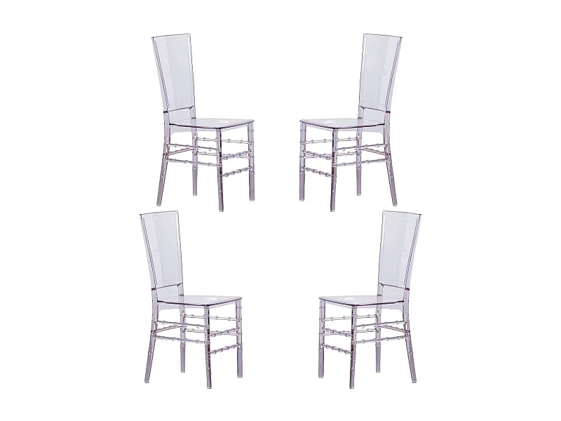 Pack de 4 chaises design transparentes - Ghost - Transparent